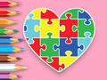 Spel Kleurboek: Heart Jigsaw  aanlyn