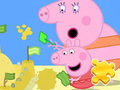 Spel Legkaart: Peppa-vark wat sand maak  aanlyn