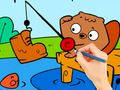 Spel Inkleurboek: Fishing Squirrel  aanlyn