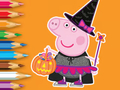 Spel Inkleurboek: Peppa Pig Halloween  aanlyn