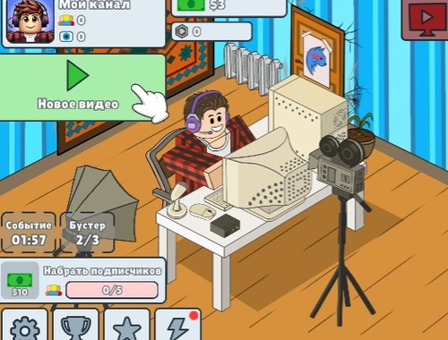 Spel Idle Blogger Simulator aanlyn