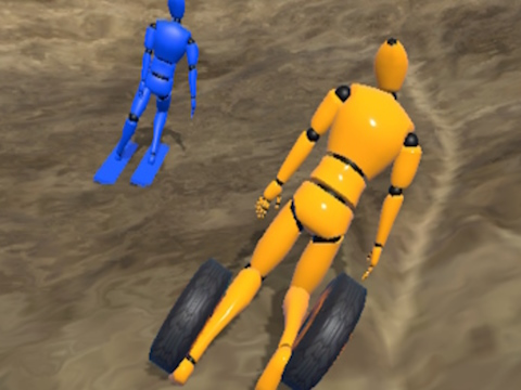 Spel Ragdoll Racing: Extreme Downhill aanlyn