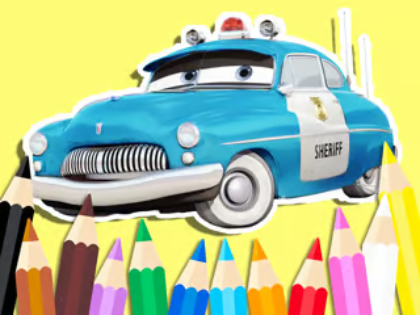 Spel Inkleurboek: Cars Sheriff  aanlyn