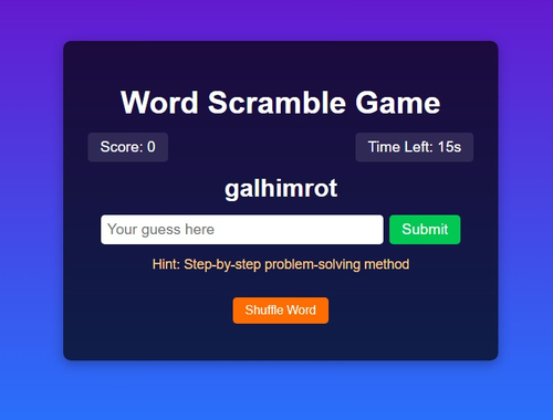 Spel Woord Scramble Game Uitdaging  aanlyn