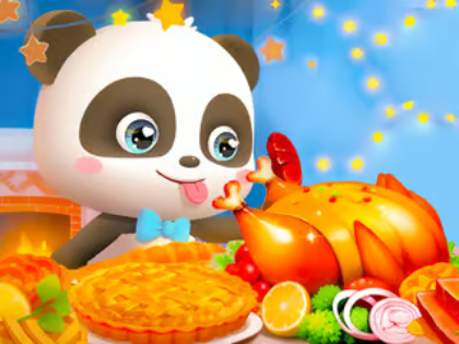Spel Jigsaw Puzzle: Little Panda Thanksgiving Fees  aanlyn