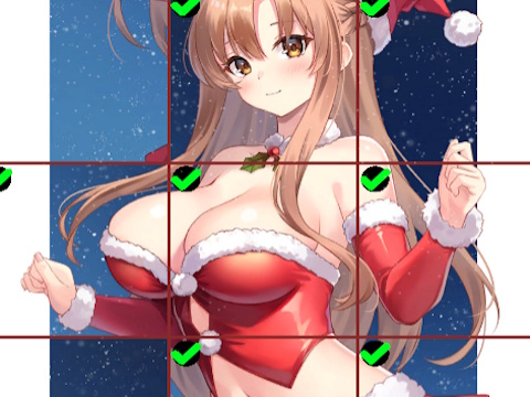 Spel Anime meisies in rooi rok teël legkaart  aanlyn