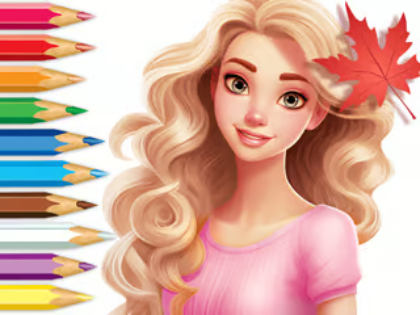 Spel Inkleurboek: Barbie Autumn Tale  aanlyn