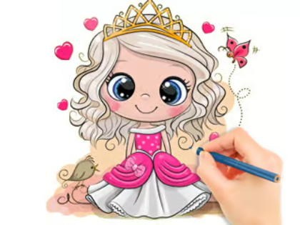 Spel Inkleurboek: Chibi Doll Princess  aanlyn