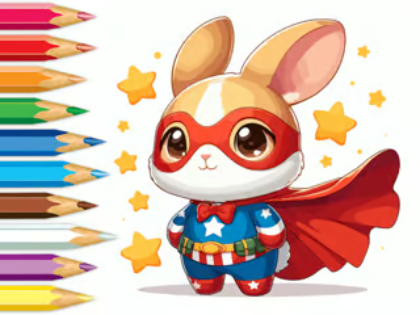 Spel Inkleurboek: Super Rabbit  aanlyn