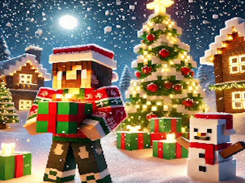 Spel Minecraft Kersfees legkaart  aanlyn