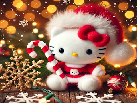 Spel Hello Kitty Kersfees legkaart  aanlyn