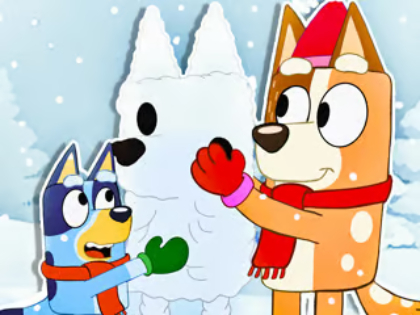 Spel Jigsaw Puzzle: Bluey Christmas Snowman aanlyn