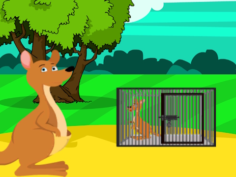 Spel Rooi Kangaroo Baby Rescue van Cage  aanlyn