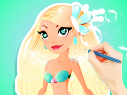 Spel Inkleurboek: Aqua Mermaid  aanlyn