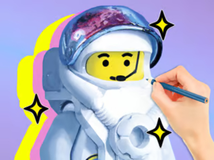 Spel Inkleurboek: LEGO Ruimtevaarder  aanlyn