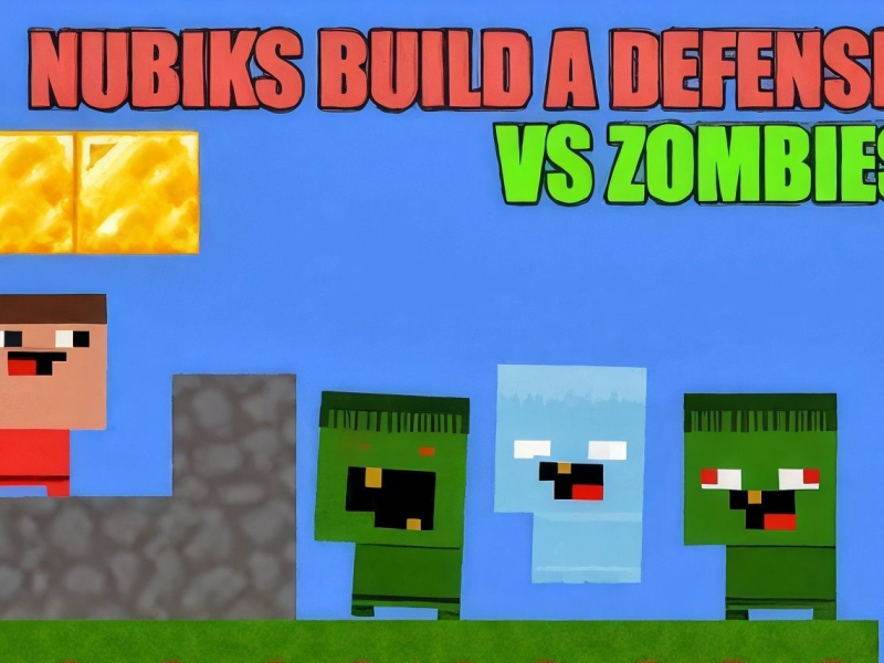 Spel Nubiks bou 'n verdediging vs zombies  aanlyn