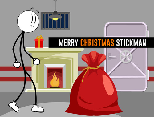 Spel Geseënde Kersfees Stickman  aanlyn
