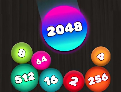 Spel 2048 legkaart: verbind die balle  aanlyn