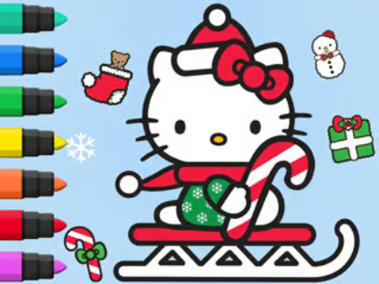 Spel Inkleurboek: Hello Kitty Kersfees  aanlyn
