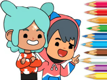Spel Kleurboek: Toca Boca -vriende  aanlyn