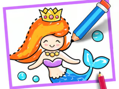 Spel Kleutertekening: meermin  aanlyn