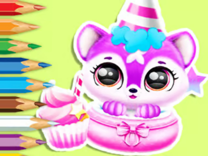 Spel Kleurboek: Baby Fluff se verjaardag  aanlyn