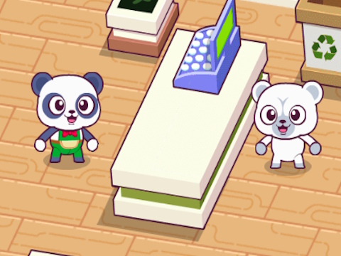 Spel Panda Shop Simulator aanlyn