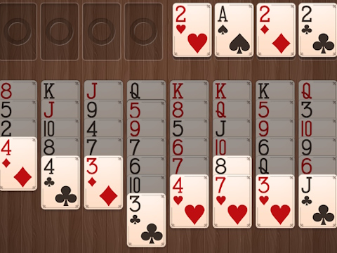 Spel Hout freecell  aanlyn