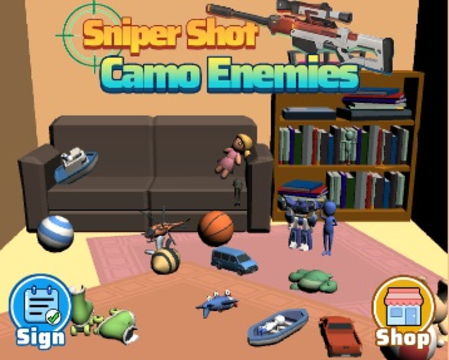 Spel Sniper het Camo -vyande geskiet  aanlyn