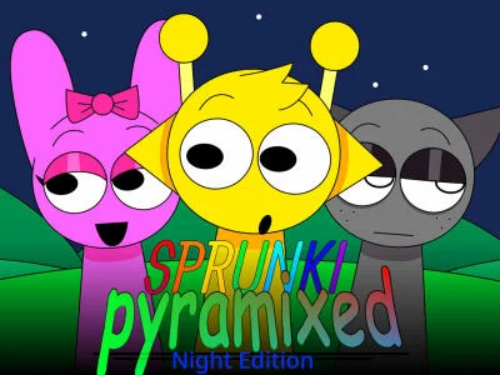 Spel Sprunki Pyramixed: Night Edition aanlyn