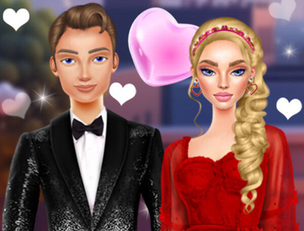 Spel Valentynsdagpaar datum  aanlyn