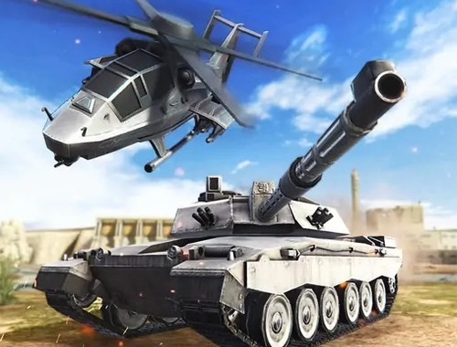 Spel Strategie van oorlog. Tenks en helikopters  aanlyn