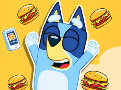 Spel Jigsaw Puzzle: Burger Dog Bluey aanlyn