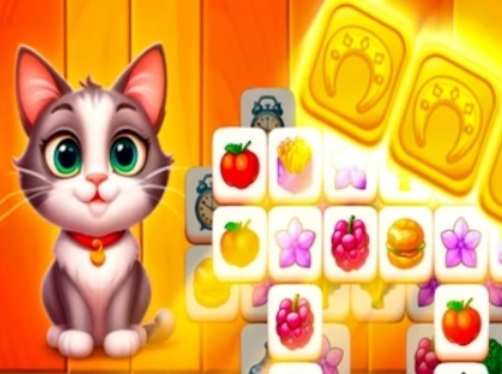Spel Cat Town Tile Match Puzzle aanlyn