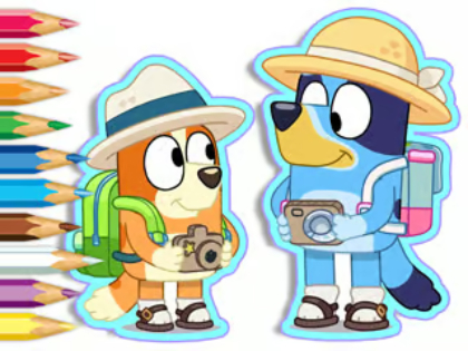 Spel Kleurboek: Bluey Camping  aanlyn