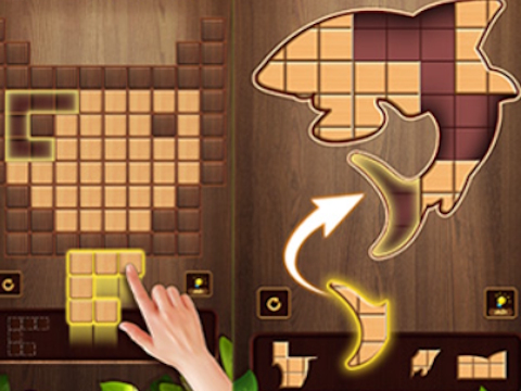 Spel Woodpuz: blok legkaartspeletjies  aanlyn
