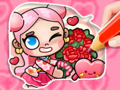 Spel Kleurboek: Avatar Valentine's  aanlyn
