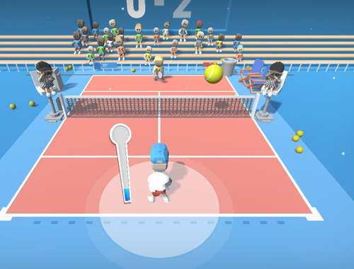 Spel Tennis botsing  aanlyn