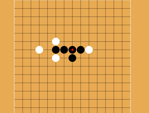 Spel Gomoku Five Stones in 'n ry  aanlyn