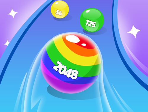 Spel 2048 hardloop pragtige balle  aanlyn