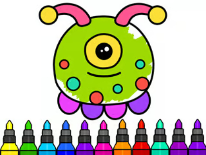 Spel Kleurboek: Alien  aanlyn