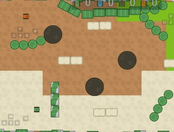 Spel 1 2 3 4 Speler tenkspel 2d  aanlyn