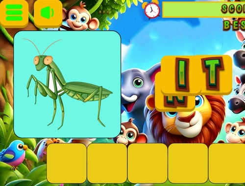Spel Woorddiere vir kinders  aanlyn