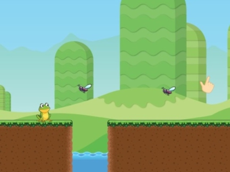 Spel Jumpende padda -avontuur  aanlyn