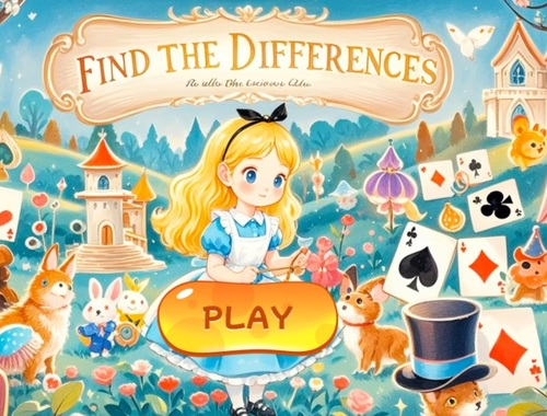 Spel Vind die verskille: Alice in Wonderland  aanlyn