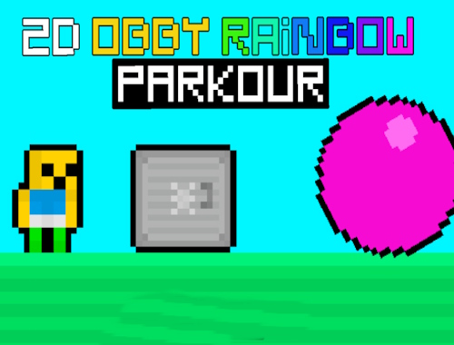 Spel 2d Obby Rainbow Parkour  aanlyn