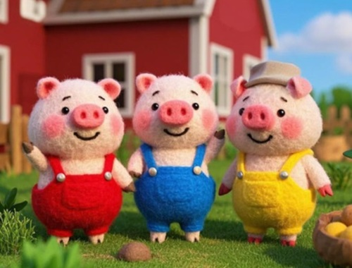 Spel Vind die verskille: die 3 klein varke  aanlyn