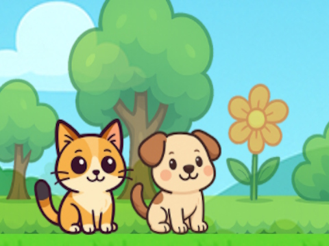 Spel Hond en kat soet  aanlyn