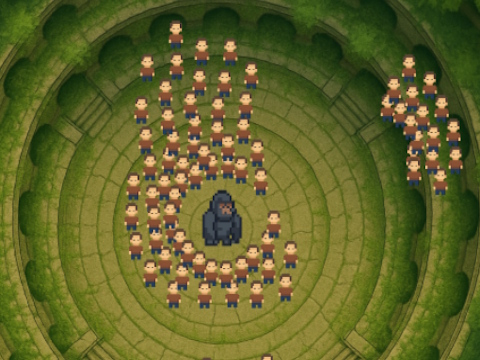 Spel Mense vs Gorilla  aanlyn