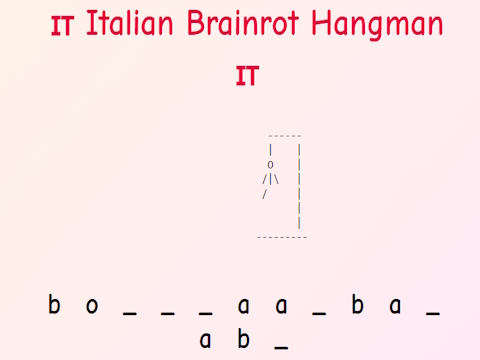 Spel Italiaanse Brainrot Hangman!  aanlyn